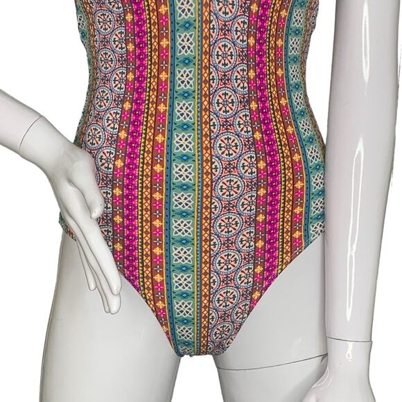 Xhilaration One Piece Bathing Suit Size XS Moroccan Print - Picture 5 of 16
